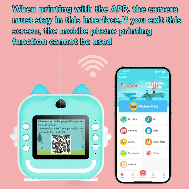 Cámara infantil con impresión instantánea