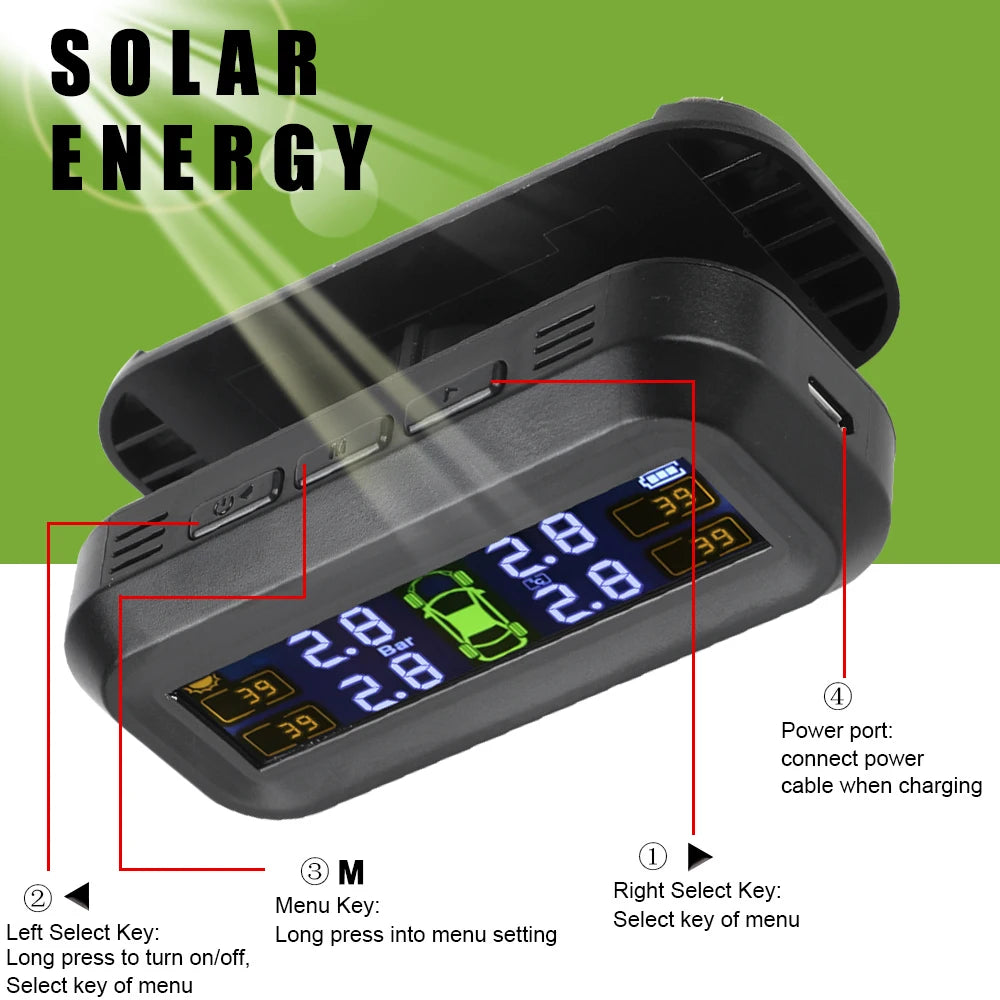 Sistema de monitoreo neumáticos TPMS solar